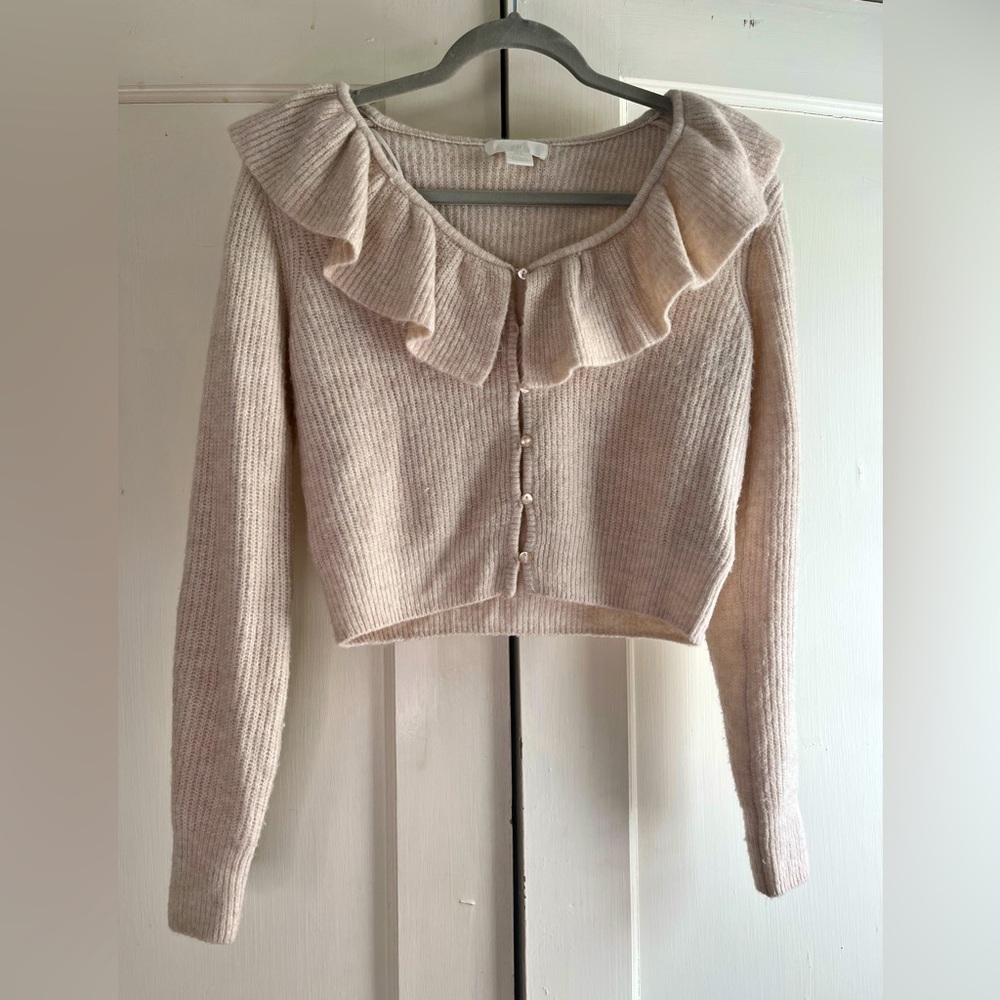 Beige sweater blouse